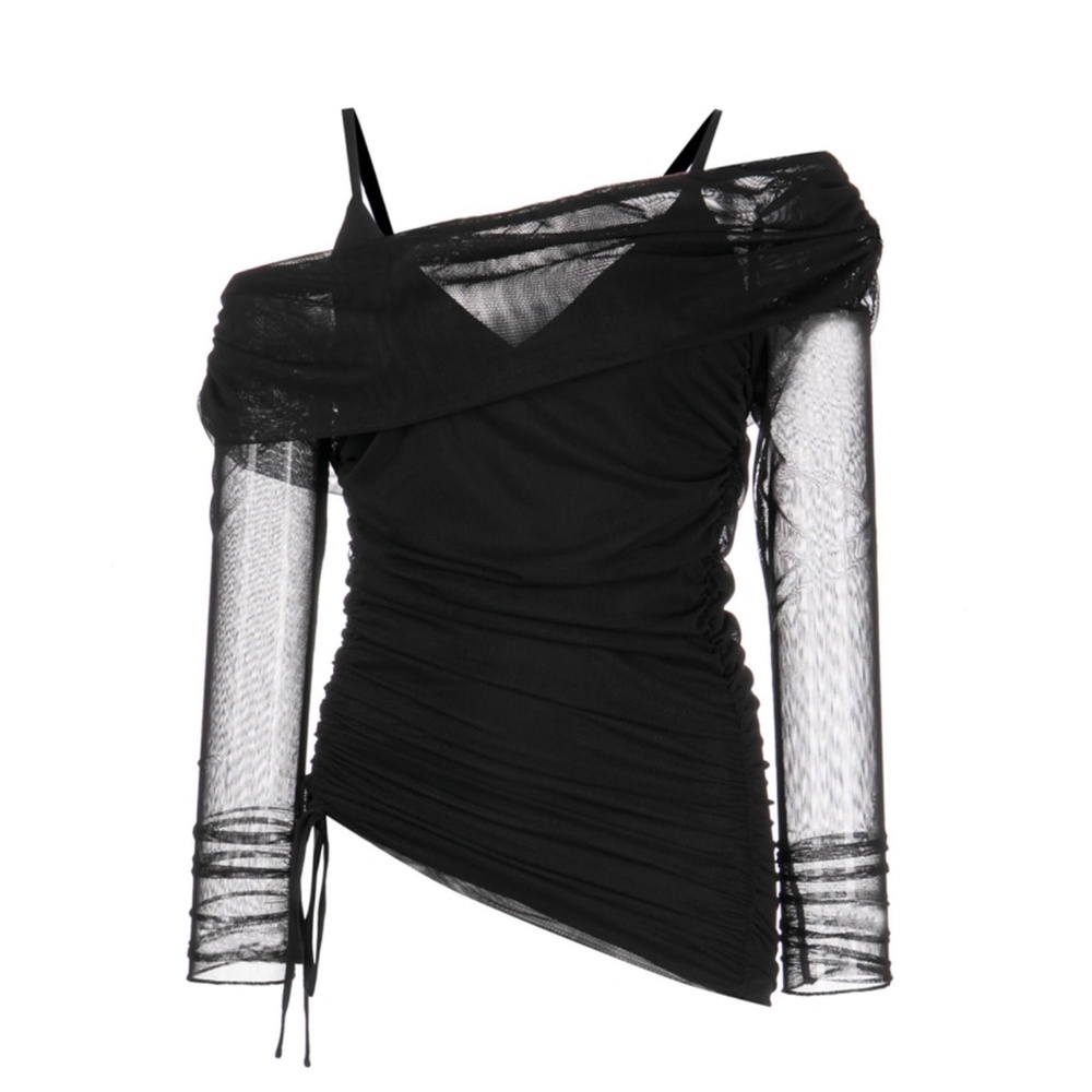Jonathan Simkhai Nia Long-Sleeve Mesh Top XL - Picture 7 of 9